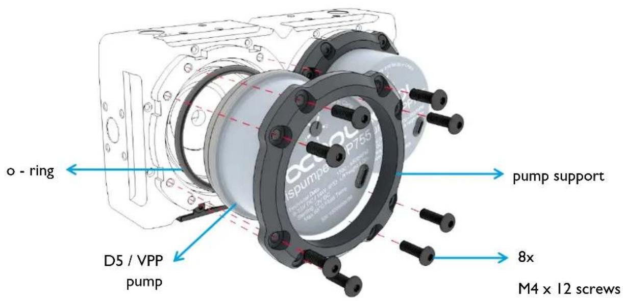 Alphacool Eisdecke D5 Dual - PUMP INSTALLATION - 1