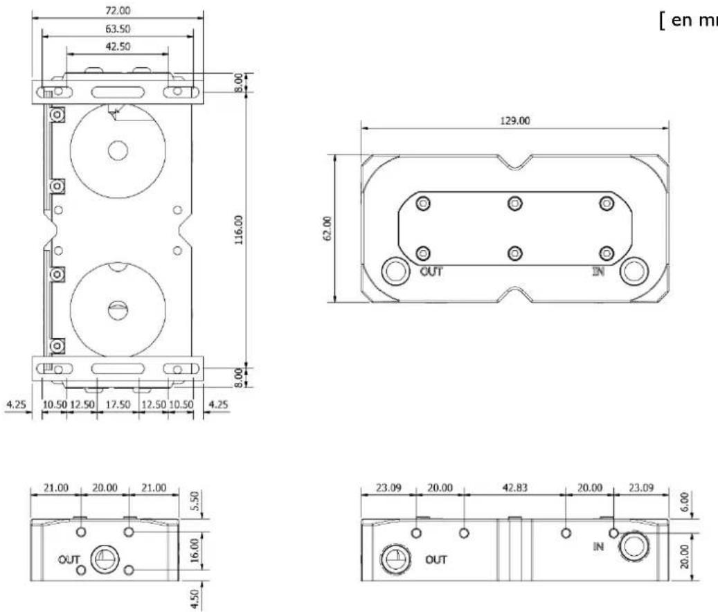 Alphacool Eisdecke D5 Dual - DIMENSIONS: EISDECKE D5 / VPP PMMA - 6