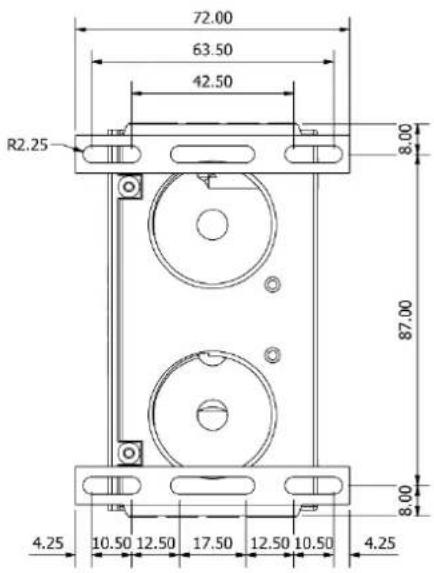 Alphacool Eisdecke D5 Dual - DIMENSIONS: EISDECKE D5 / VPP PMMA - 12