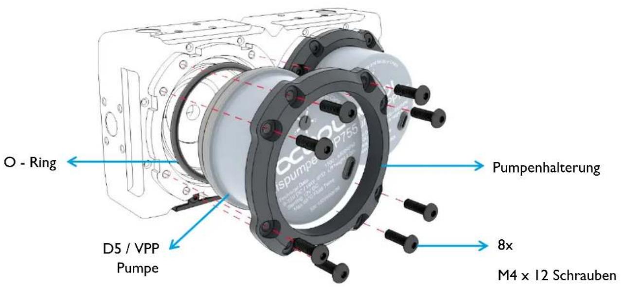 Alphacool Eisdecke D5 Dual - PUMPENMONTAGE - 1