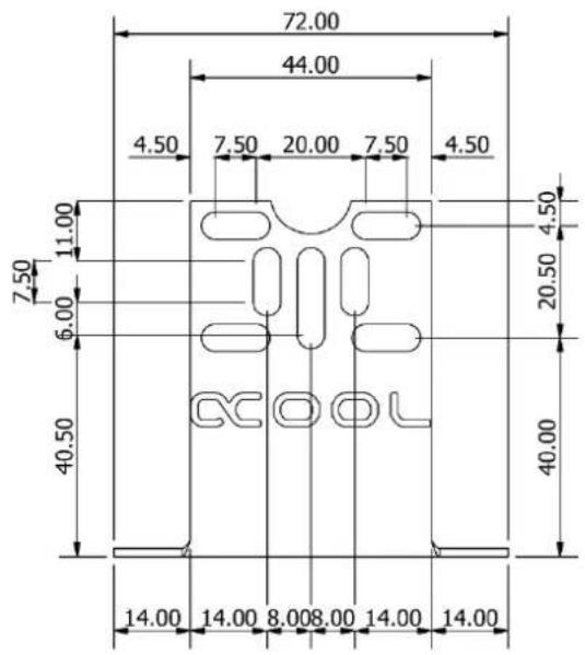 Alphacool Eisdecke D5 Dual - DIMENSIONS: PIED DE SUPPORT - 1