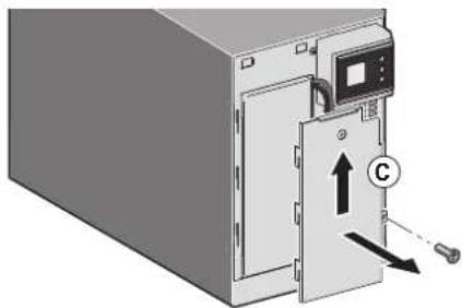 EATON 5SC1500i - Remoçao do tabuleiro suporte de bateria nos modelos em torre - 3