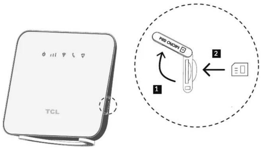 TCL Linkhub HH42L - Insérer une carte micro-SIM - 2