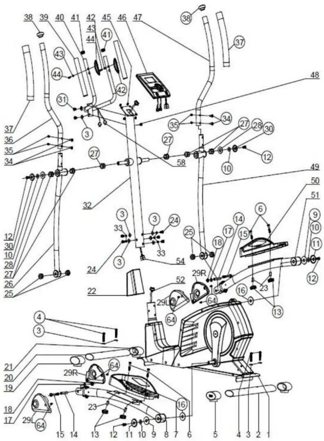 Toorx ERX-90 - Catalogue des pièces détachées – Commander des pièces de rechange - 1