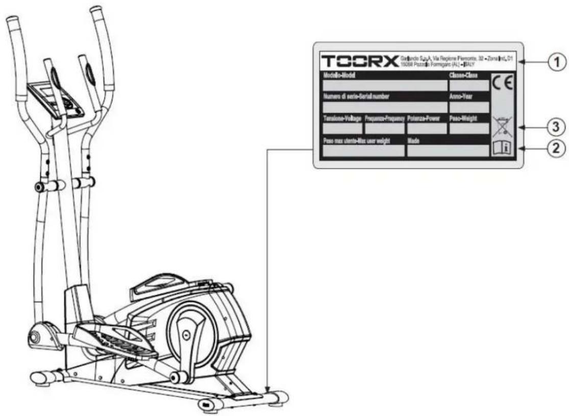 Toorx ERX-90 - Etiquettes sur le produit - 1