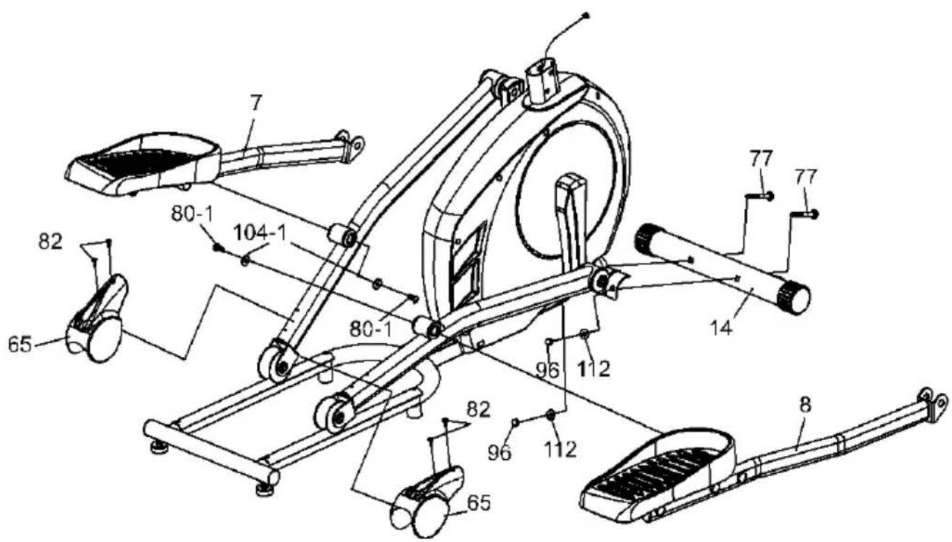 Toorx ERX-95 - ÉTAPE 1 Assemblage stabilisateur frontal et bras d'accouplement - 1