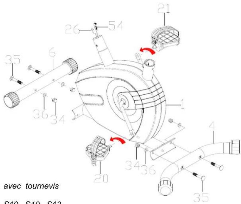 Toorx BRX-55 - Installation des pédales gauche et droite - 1