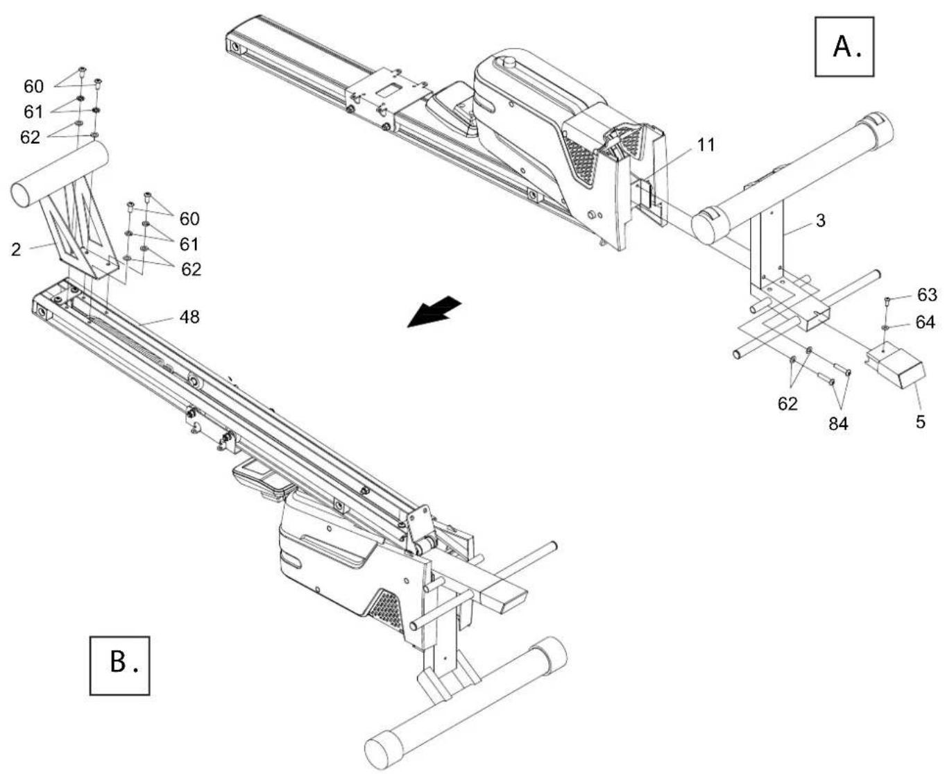 Toorx ROWER ACTIVE - MONTAGE DE L'APAPREIL - 1