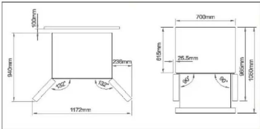 HAIER HFR3718ENPT - Recomandare în ceea ce privește spațiul - 1