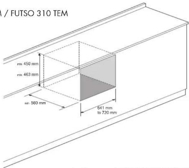 Fulgor Milano FUTO 310 TEM IX - CUTOUT &amp; DIMENSIONS 30" - 1