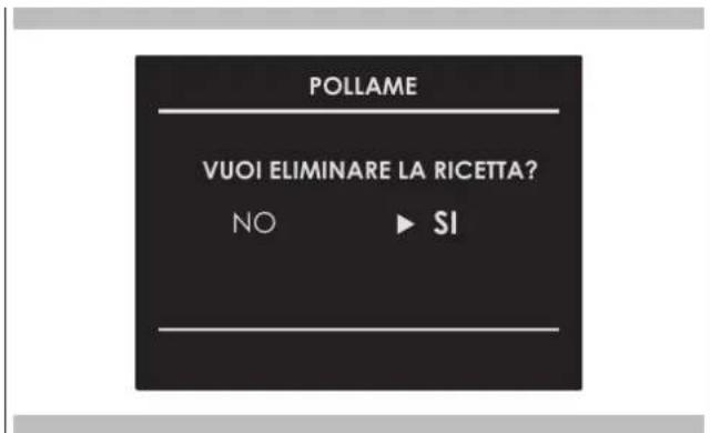 Fulgor Milano FUTO 310 TEM IX - Cancellare una ricetta personalizzata: - 1