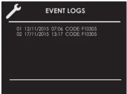 Fulgor Milano FUTMO 310 TEM IX - Event Log - 1