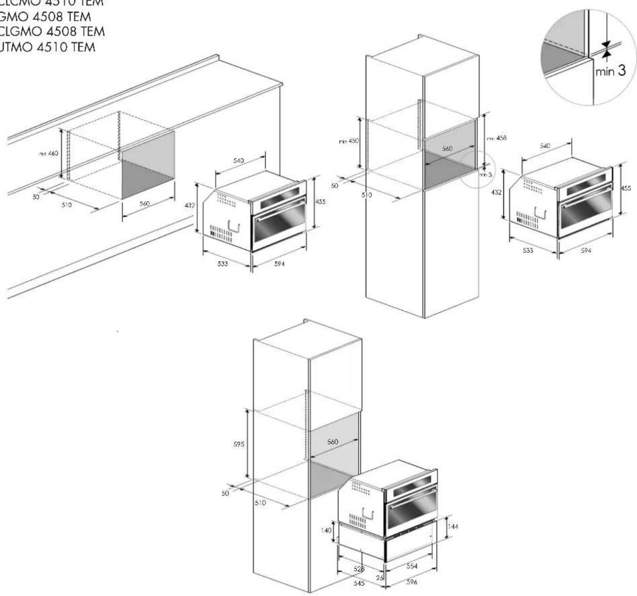 Fulgor Milano FUTMO 310 TEM IX - VANI DA INCASSO E DIMENSIONI 60 cm - 1