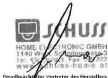 Be Cool BCAW2402 - Unterzeichnet für und im Namen von:/ Signed for and on behalf of: SCHUSS HOME ELECTRONIS GMBH - 1
