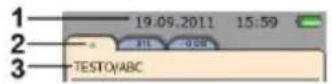 Testo 480 - Ligne de statut et onglets - 1