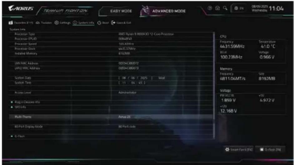 GIGABYTE B850 EAGLE ICE - System Info. (系统信息) - 1