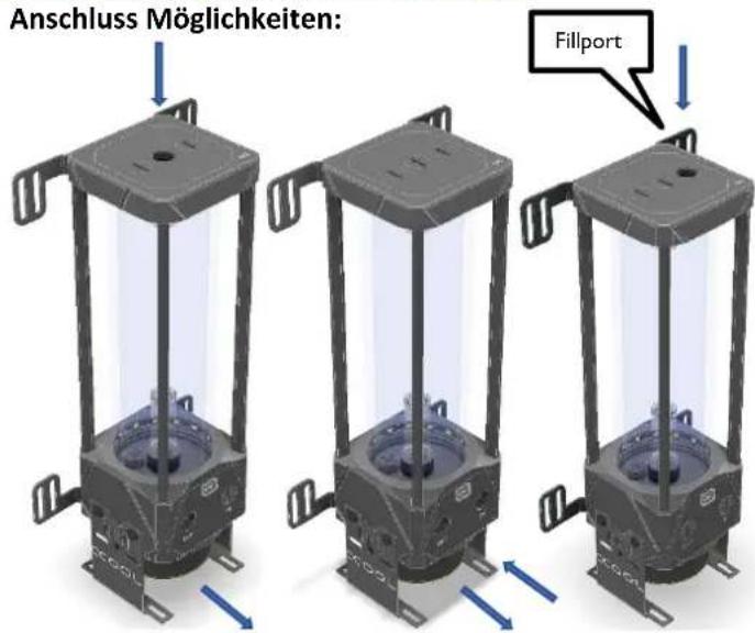 Alphacool Eisbecher Aurora D5 150mm Acetal/Glas - Steigrohr Positionen: - 6
