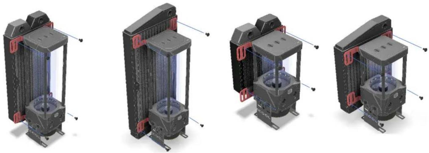 Alphacool Eisbecher Aurora D5 150mm Acetal/Glas - Rising pipe positions: - 7