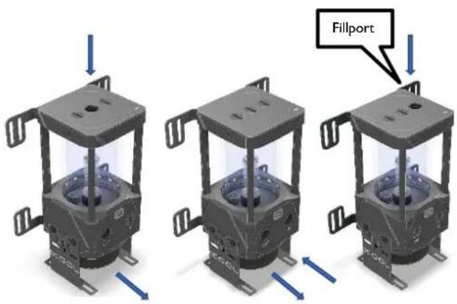 Alphacool Eisbecher Aurora D5 150mm Acetal/Glas - Rising pipe positions: - 9
