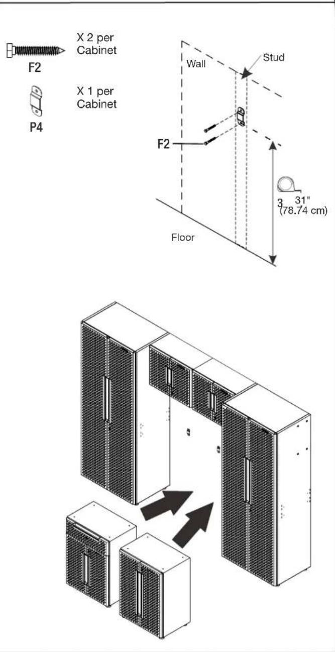 Gladiator GANF04WFMTS - Position the Base Cabinets - 1