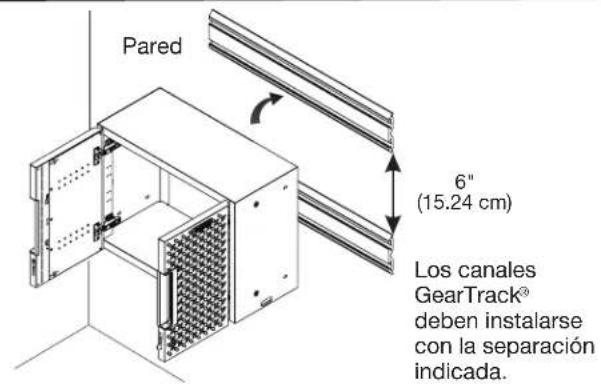 Gladiator GANF03WFMTS - Cuelgue el gabinete de pared en el canal GearTrack®. - 1