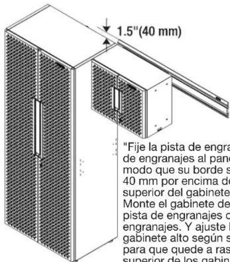 Gladiator GANF04WCMTS - Cuelgue el gabinete de pared en el canal GearTrack®. - 3