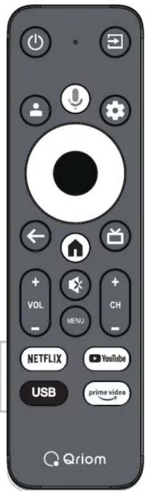 Qriom QRH-50TL4K - リモコンの説明 - 1