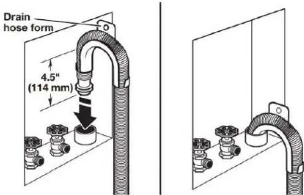 WHIRLPOOL WFW5720RR - Place drain hose in standpipe - 1