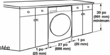 WHIRLPOOL WFW5720RR - Installation dans un encastrement ou armoire (laveuse et sécheuse superposée) - 2