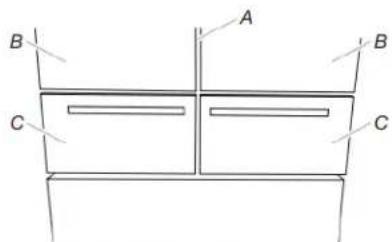 WHIRLPOOL WRFF3036RZ - Alignement des façades des tiroirs réfrigérés3. (sur certains modèles) - 1