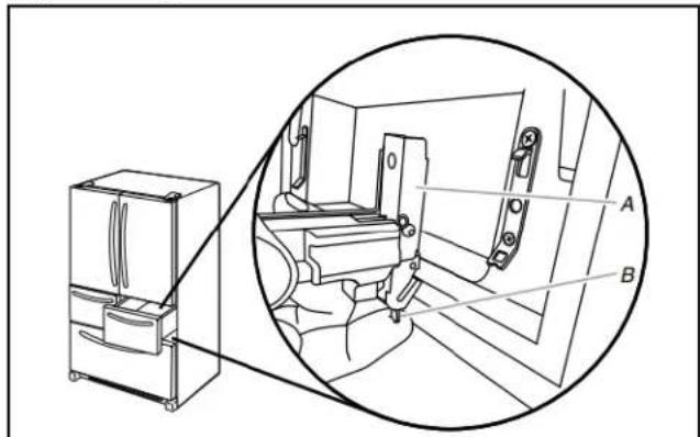 WHIRLPOOL WRMF7736PV - Style 1 : Levier de dégagement inférieur - 1