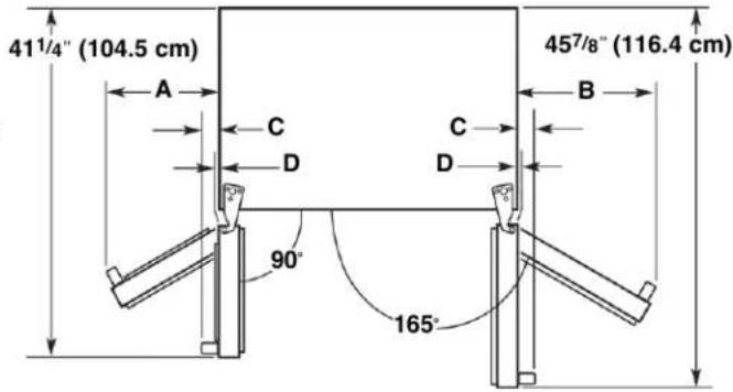 WHIRLPOOL WRSF5836RZ - Door Swing Dimensions - 1
