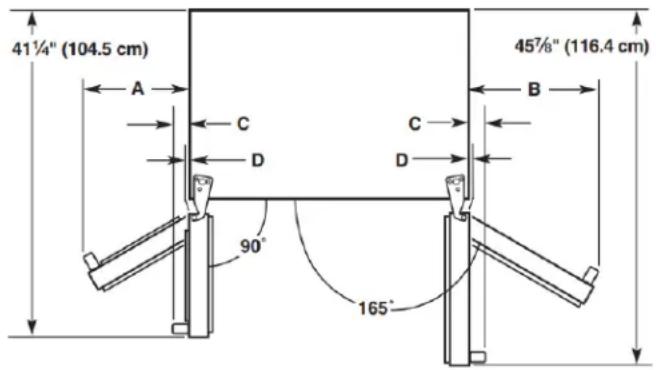 WHIRLPOOL WRS315SDHZ - Dimensions pour l'ouverture des portes - 1