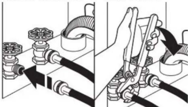 WHIRLPOOL WTW5020SW - Connect inlet hoses to water faucets - 1