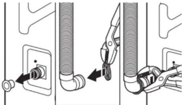 WHIRLPOOL WTW5020SW - Fixation du tuyau de vidange à l'orifice de vidange - 1