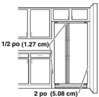 WHIRLPOOL WRSF6536RZ - Pour une installation côte à côte standard : - 1