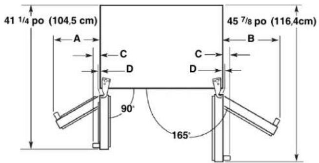 WHIRLPOOL WRSF6536RZ - Dimensions pour l'ouverture des portes - 1