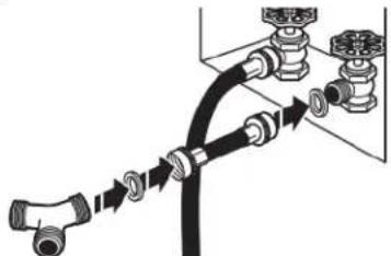 WHIRLPOOL YWED5720RU - Raccordement des tuyaux d'alimentation - 4