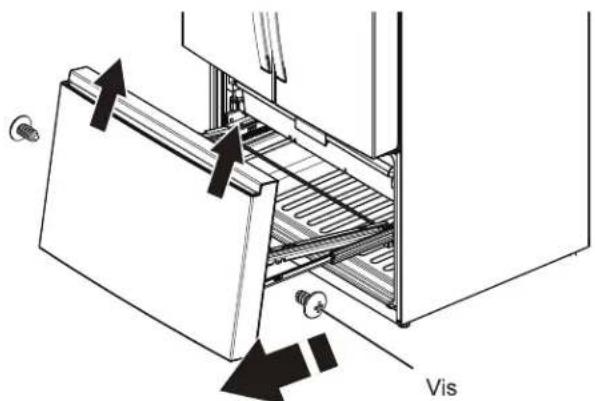 WHIRLPOOL WRFF3136SZ - Retirer et replacer la porte du congélateur ou retirer le tiroir du congélateur - 3