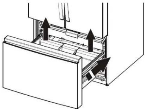 WHIRLPOOL WRFF3136SZ - Desmontar y volver a colocar la puerta del congelador o retirar el cajón del congelador - 1