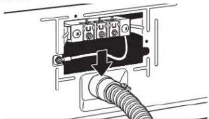 WHIRLPOOL YWED6150PB - Fixer le câble à raccordement direct au serre-câbles - 1