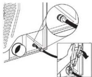 WHIRLPOOL YWED5720RW - Fixer le long tuyau à l'électrovanne de replissage de la séchuse et serrer les raccords - 1