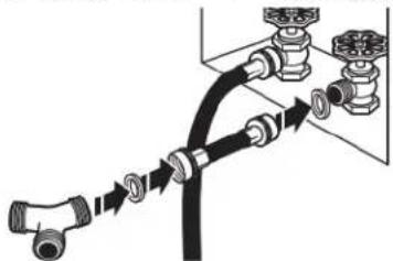 WHIRLPOOL YWED6720RU - Attach short hose and "Y" connector - 1