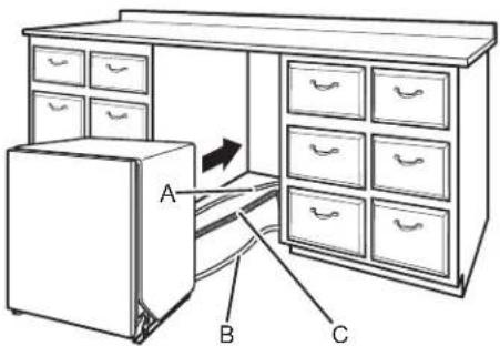 WHIRLPOOL WDF341PAPT - Move dishwasher close to cabinet opening - 1