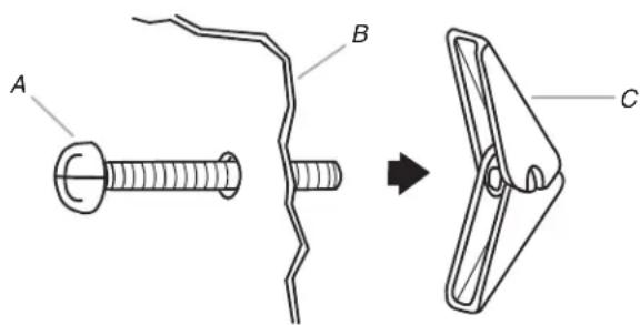 WHIRLPOOL YWMML5530RZ - Installation for No Wall Studs at End Holes (Figures 1 and 2 in Find the Wall Stud(s) section) - 1