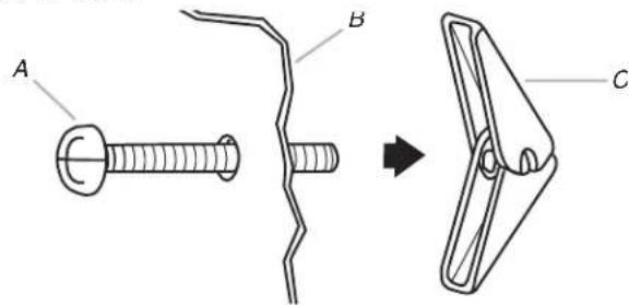 WHIRLPOOL YWMMS3130RZ - Installation for No Wall Studs at End Holes 5. (Figures 1 and 2 in Find the Wall Stud(s) section). - 1