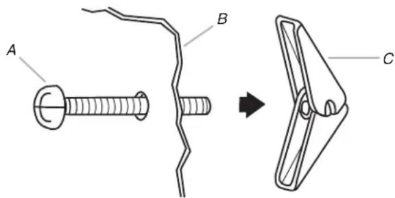 WHIRLPOOL YWMML5530RB - Installation for No Wall Studs at End Holes (Figures 1 and 2 in Find the Wall Stud(s) section) - 1