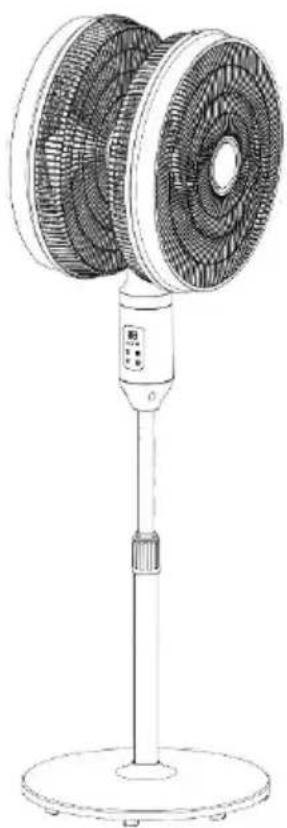 Be Cool BC2x16DC2501 - Ventilador de pedestal de doble cabezal BC2x16DC2501 - 1