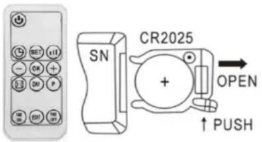 SHX SHXBH20R - Introducerea/înlocuirea bateriilor în telecomandă - 1