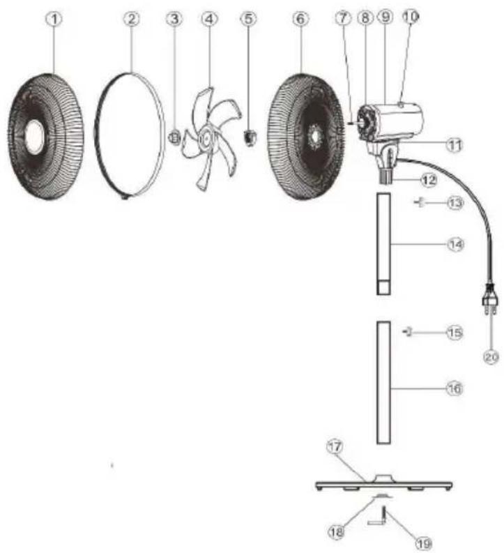 BLUEPALM BP40STTI22V2 - PREZENTARE GENERALĂ A VENTILATORULUI - 1